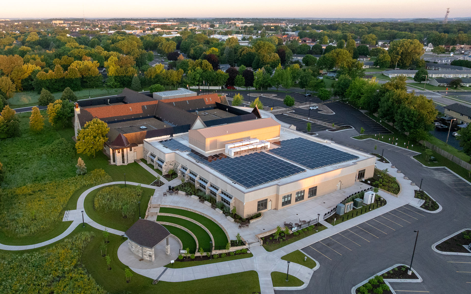 SunPrairieLibraryExteriorDrone-2